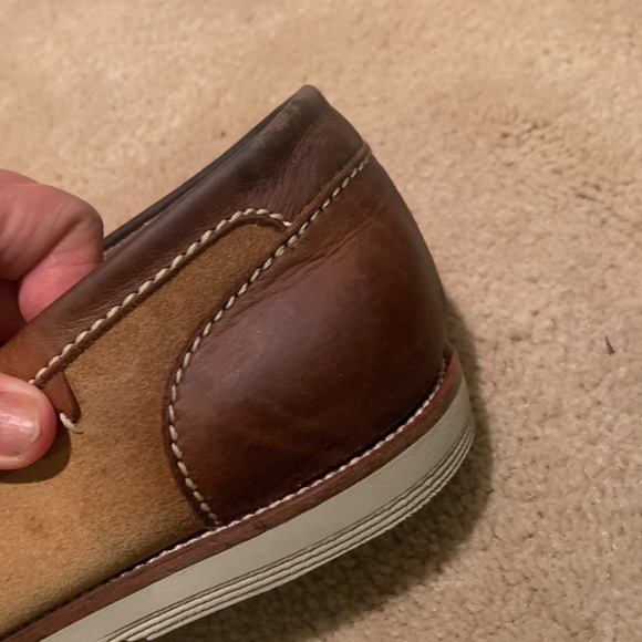 Some discoloration on right shoe from oil leaking in suitcase. Worn only twice - Picture 3 of 9